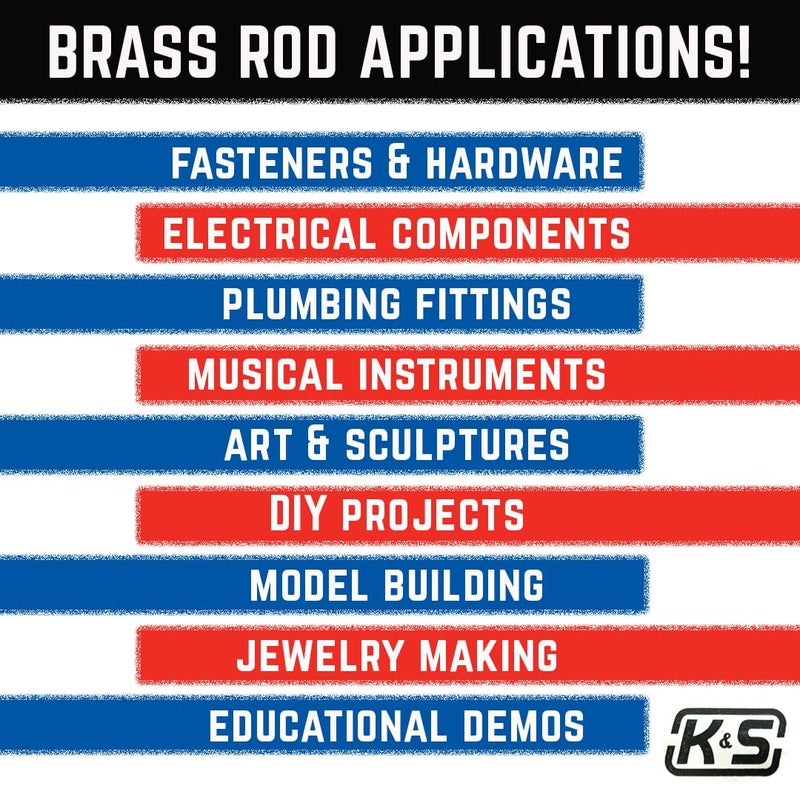 K & S Precision Metals K&S Precision Metals Round Brass Rod 9863 â€“ 2mm OD x 300mm Long â€“ DIY Crafts, Electrical, Plumbing, Jewelry, Modeling, Made in USA, 4 Rods - Image 5